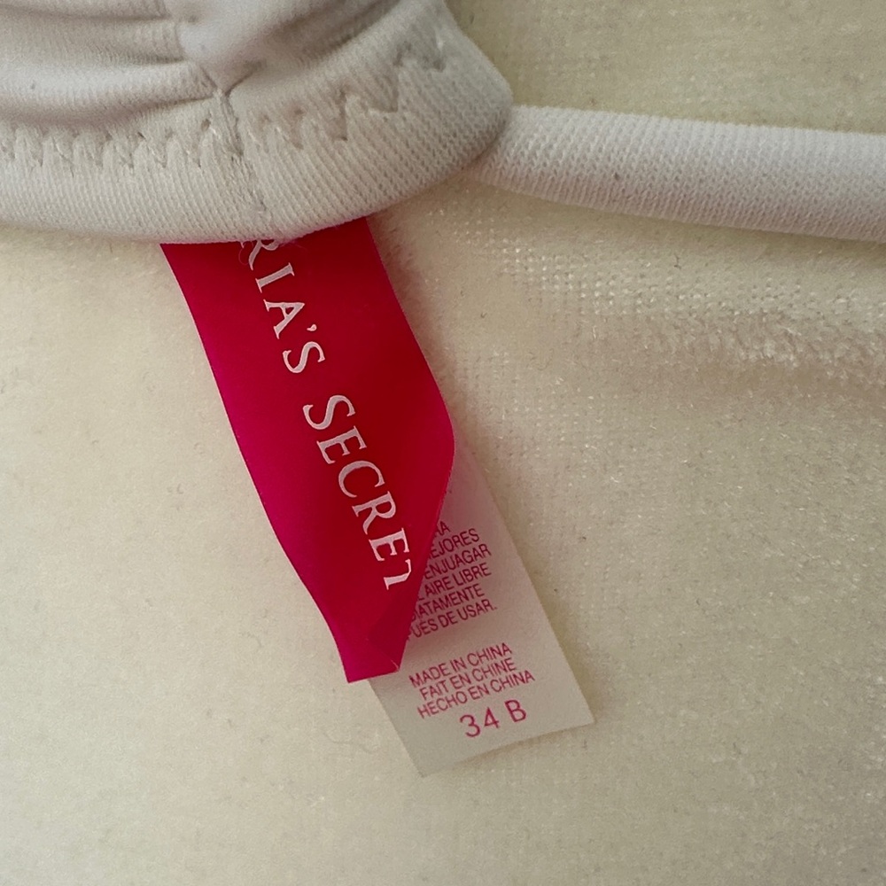 Vintage Victoria's Secret White Sequin Halter Bikini Top - Picture 5 of 7